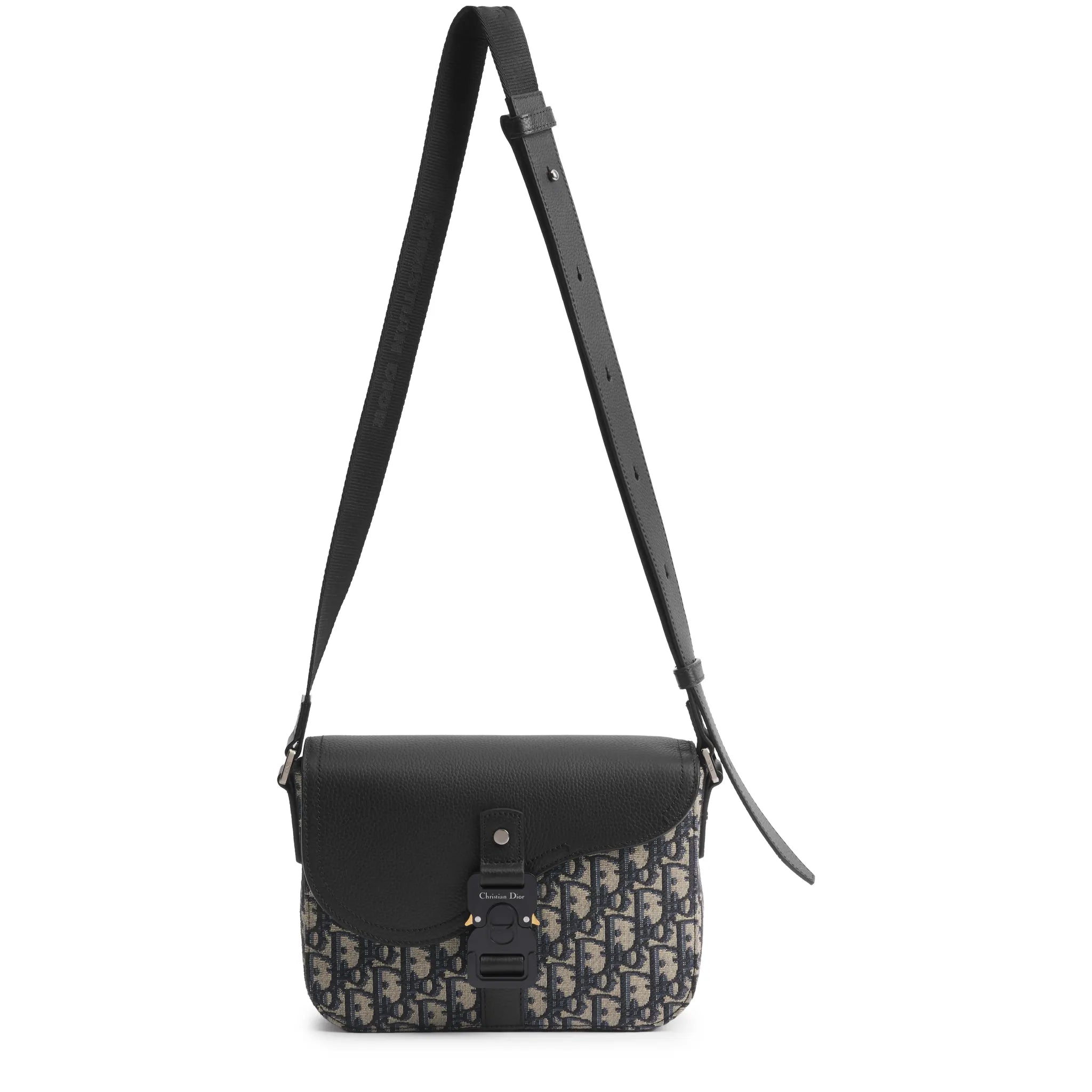 Front View of Dior Small Saddle Messenger Beige Bag With Flap 1ADPO049YKS_H27E
